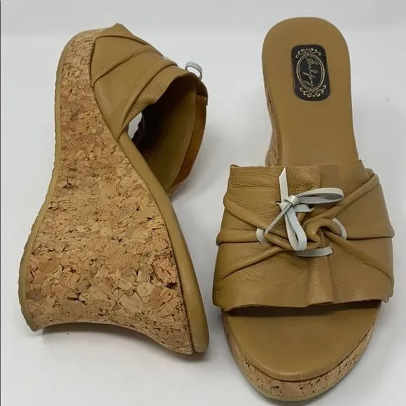 Salpy siena Twist Cork Bottom Wedge Slide Mule