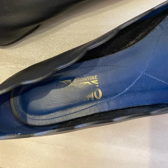 Salvatore Ferragamo Black Ballet Flats
