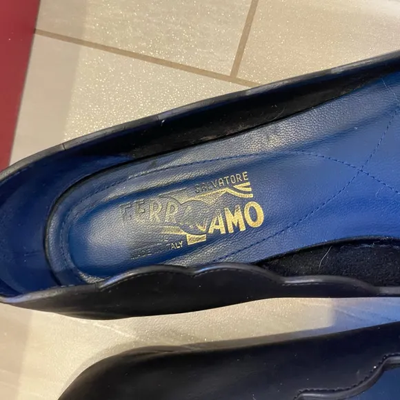 Salvatore Ferragamo Black Ballet Flats