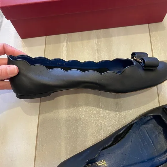 Salvatore Ferragamo Black Ballet Flats