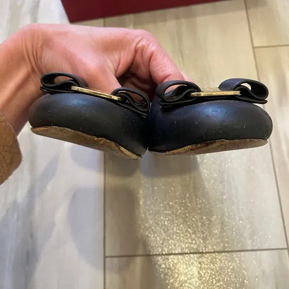 Salvatore Ferragamo Black Ballet Flats