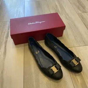 Salvatore Ferragamo Black Ballet Flats