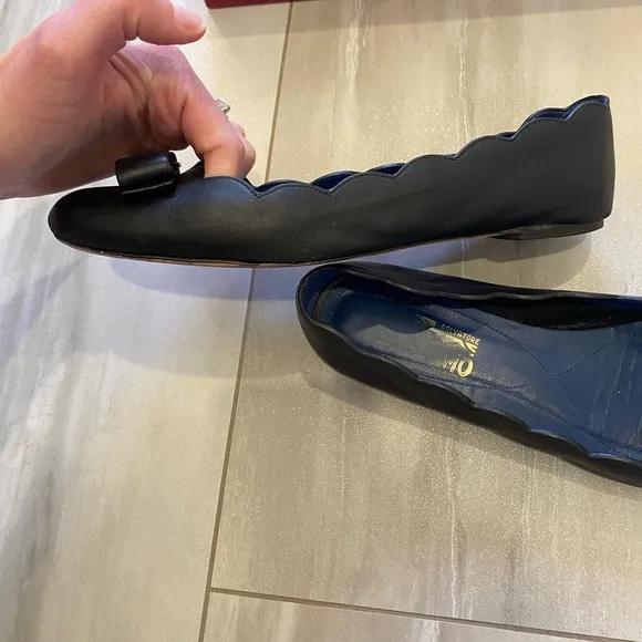 Salvatore Ferragamo Black Ballet Flats