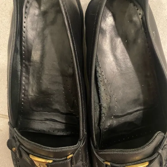 Salvatore Ferragamo Black Leather Loafers for Men
