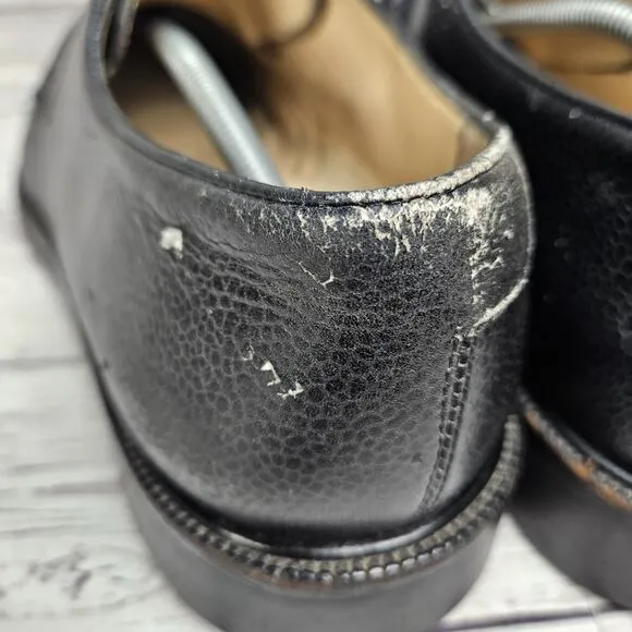 Salvatore Ferragamo Black Pebbled Grain Oxford Size 13 Made in Italy Dress Shoes