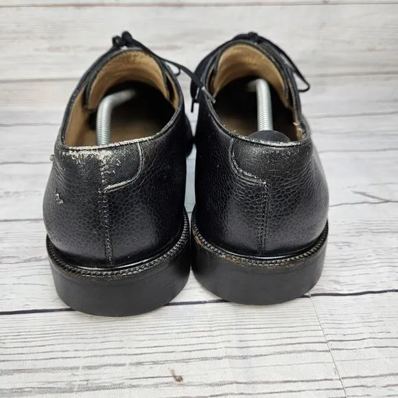 Salvatore Ferragamo Black Pebbled Grain Oxford Size 13 Made in Italy Dress Shoes