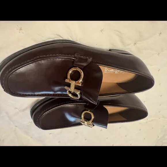 Salvatore Ferragamo Brown Loafers with Gancini Hardware