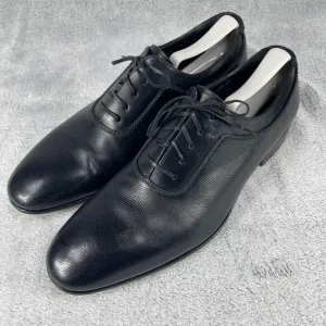 Salvatore Ferragamo Dress Shoes Mens Size 10 Farnese Textured Black Oxfords