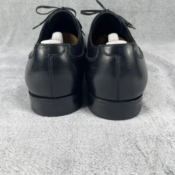Salvatore Ferragamo Dress Shoes Mens Size 10 Farnese Textured Black Oxfords