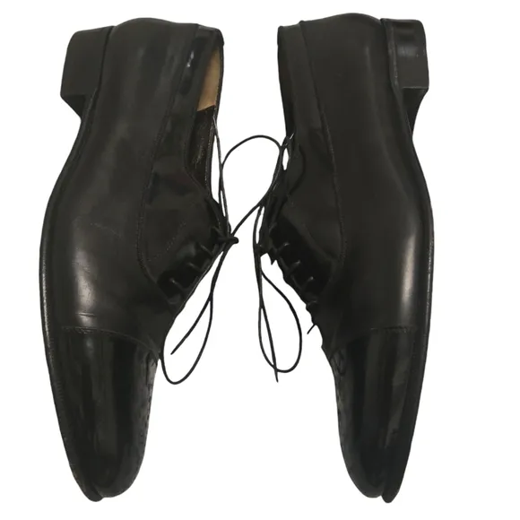 Salvatore Ferragamo Firenze Black Leather Cap Toe Oxford Dress Shoes Mens 9.5D