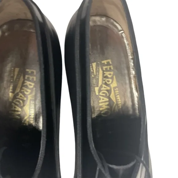 Salvatore Ferragamo Firenze Black Leather Cap Toe Oxford Dress Shoes Mens 9.5D