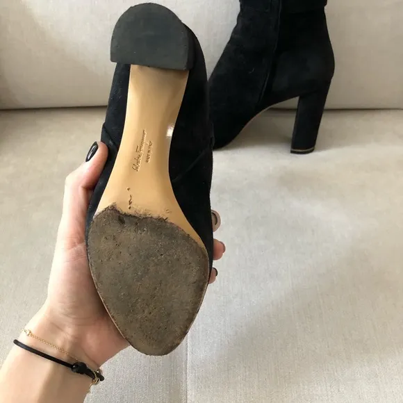 Salvatore Ferragamo high heel suede boots