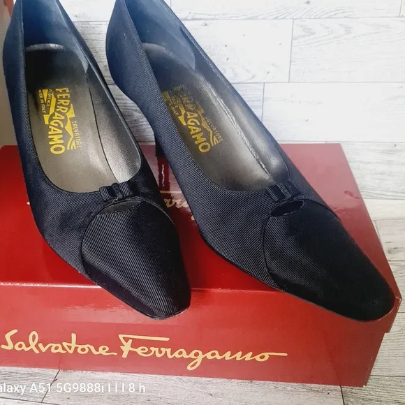 Salvatore Ferragamo italian black shoes.