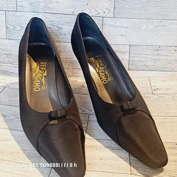 Salvatore Ferragamo italian black shoes.