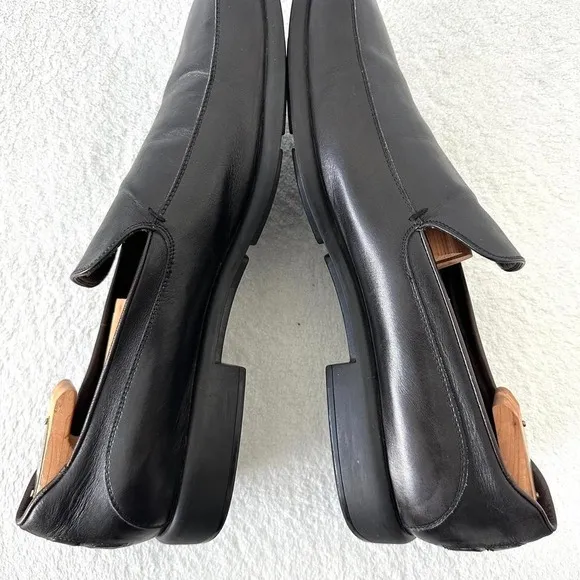 Salvatore Ferragamo mens loafers 13D black leather shoes
