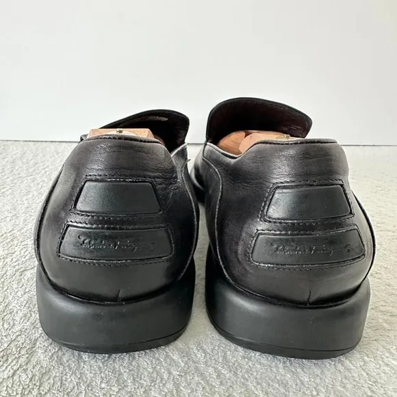 Salvatore Ferragamo mens loafers 13D black leather shoes
