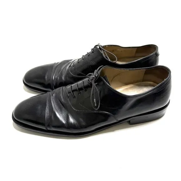 Salvatore Ferragamo Men’s Size 12 D Black Wingtip Oxford Dress Shoes Leather