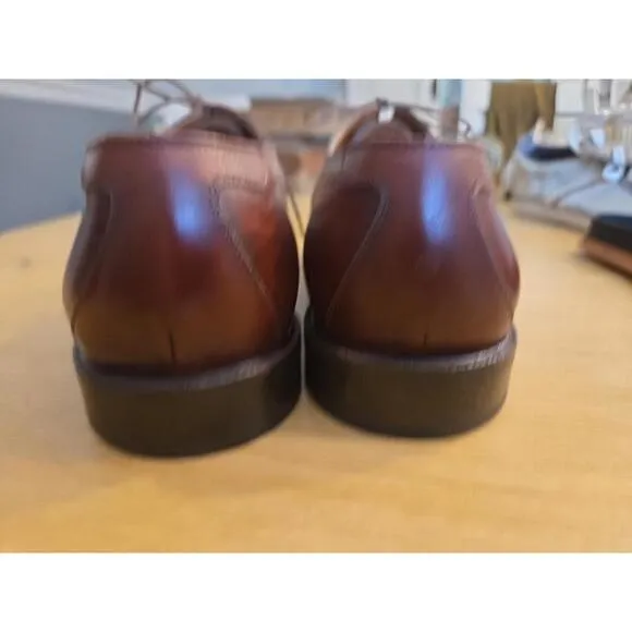 Salvatore Ferragamo Torre VINTAGE mens shoes EUC TAN CALF MADE IN ITALY Sz 8 2E