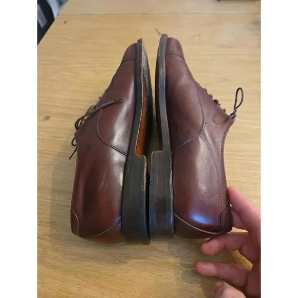 Salvatore Ferragamo Torre VINTAGE mens shoes EUC TAN CALF MADE IN ITALY Sz 8 2E