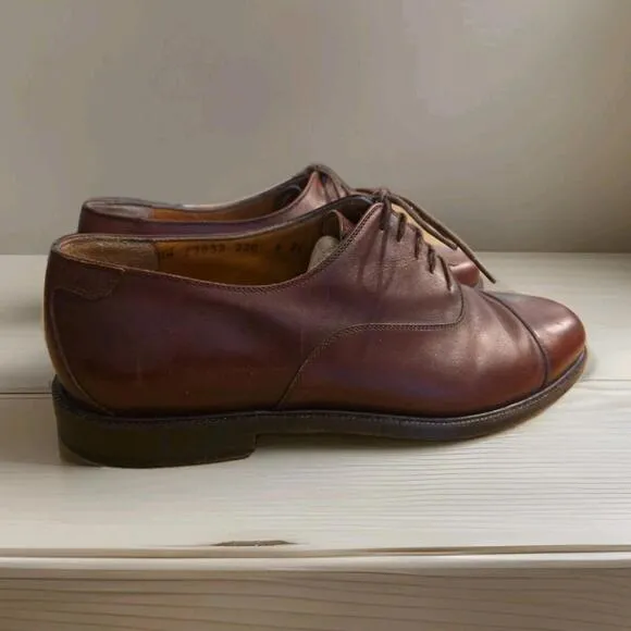 Salvatore Ferragamo Torre VINTAGE mens shoes EUC TAN CALF MADE IN ITALY Sz 8 2E