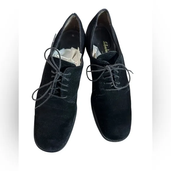 Salvatore Ferragamo Vintage Suede Lace Up Heeled Derby Dress Shoes