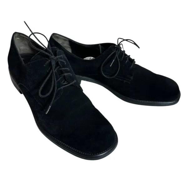 Salvatore Ferragamo Vintage Suede Lace Up Heeled Derby Dress Shoes