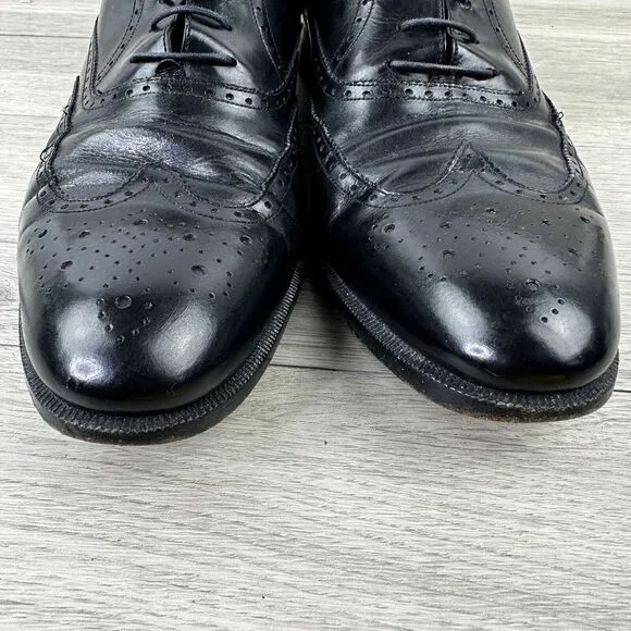 Salvatore‎ Ferragamo Wingtip Oxford Dress Shoes Black Leather Men's Size 11 A*