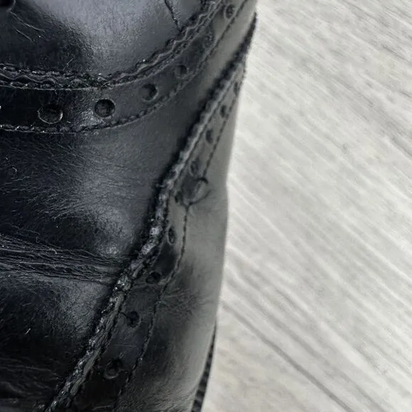 Salvatore‎ Ferragamo Wingtip Oxford Dress Shoes Black Leather Men's Size 11 A*