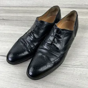 Salvatore‎ Ferragamo Wingtip Oxford Dress Shoes Black Leather Men's Size 11 A*