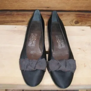 Salvatore Ferragamo Womens 8 Black Ballet Flats Shoes