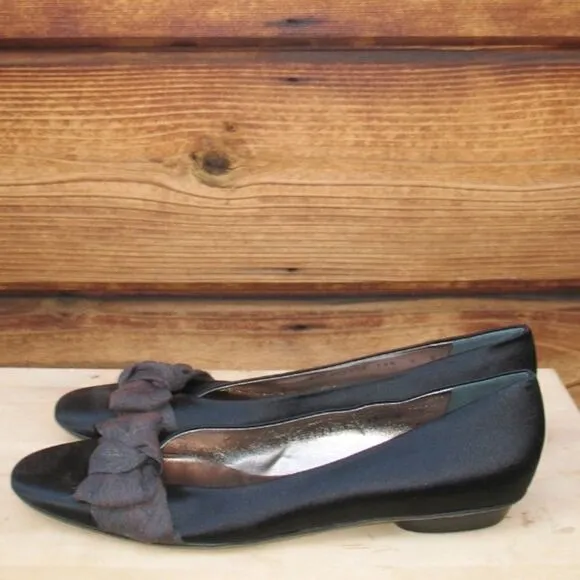 Salvatore Ferragamo Womens 8 Black Ballet Flats Shoes