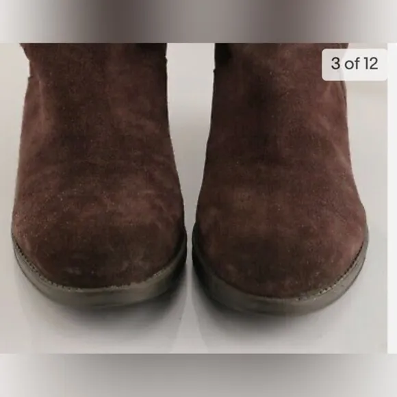Sam Edelman 8 Painter Dark brown Soft Suede tall riding boots low heel Size 6.5