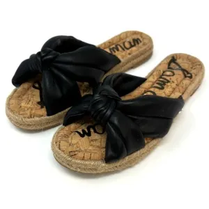 Sam Edelman Abbene Leather Slip on Espadrille Slide Sandals
