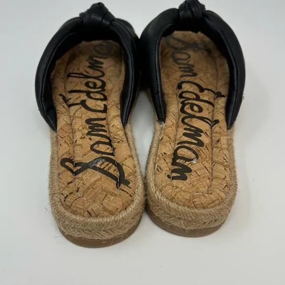 Sam Edelman Abbene Leather Slip on Espadrille Slide Sandals