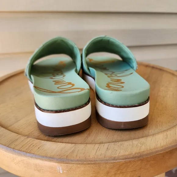 Sam Edelman Adaley green woven slide sandals size 9.5M