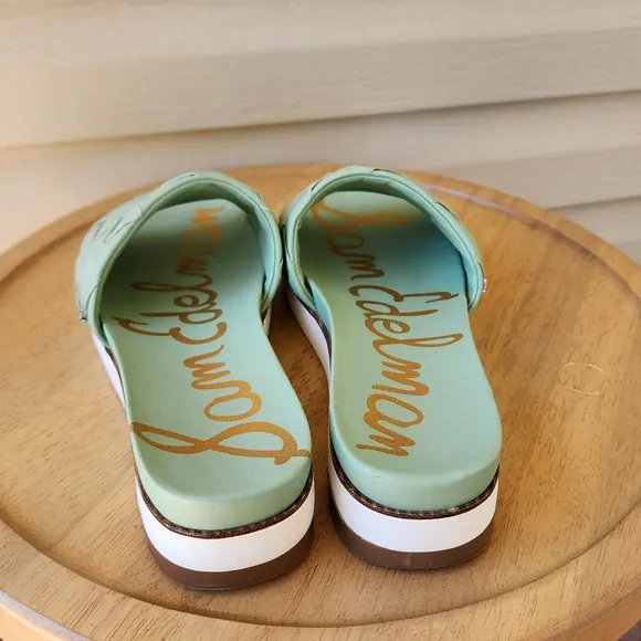 Sam Edelman Adaley green woven slide sandals size 9.5M