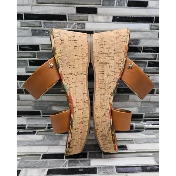 Sam Edelman Alissa Saddle Leather Women's Platform Wedge Sandals Size 9