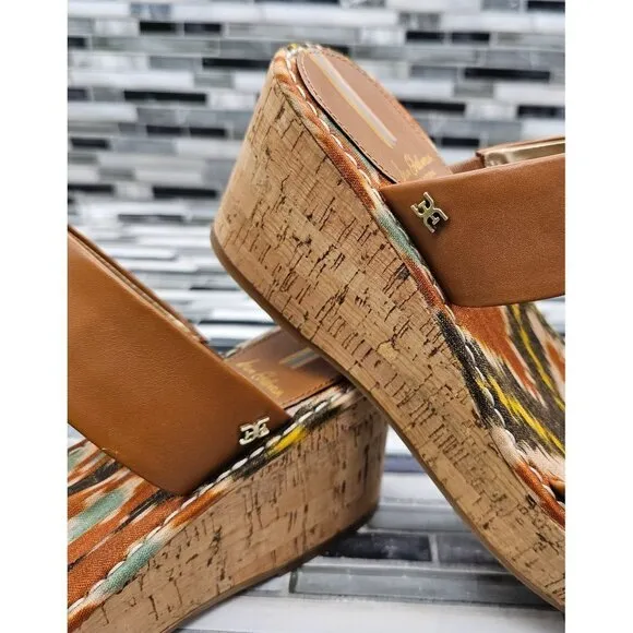 Sam Edelman Alissa Saddle Leather Women's Platform Wedge Sandals Size 9