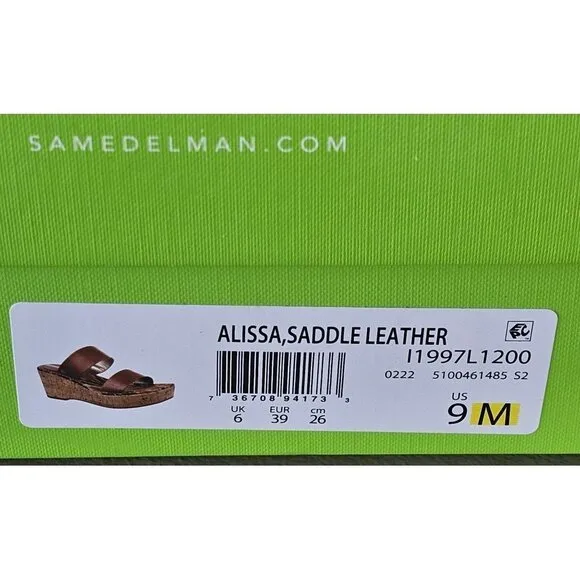 Sam Edelman Alissa Saddle Leather Women's Platform Wedge Sandals Size 9