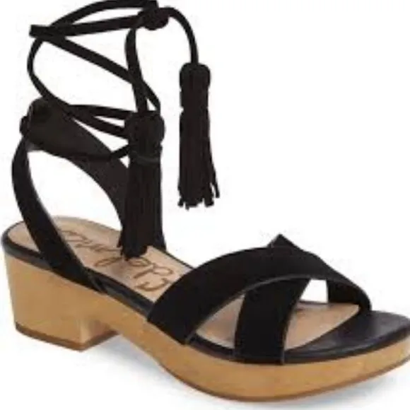 Sam Edelman Black Lace Up Jenna Sandals