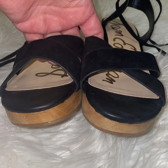 Sam Edelman Black Lace Up Jenna Sandals