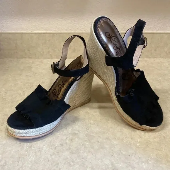 Sam Edelman Black Wedge Sandals