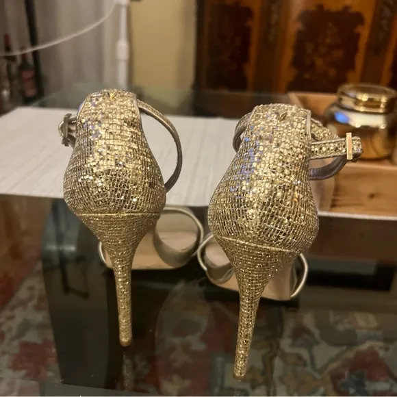 Sam Edelman Eleanor ankle strap, stiletto Gold Women's Heels