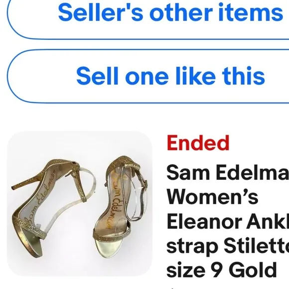 Sam Edelman Eleanor ankle strap, stiletto Gold Women's Heels