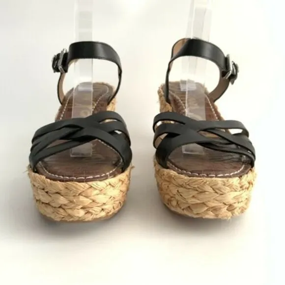 Sam Edelman Sandals Leather Platform Jute Wedge