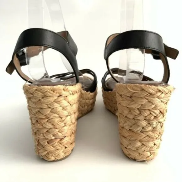 Sam Edelman Sandals Leather Platform Jute Wedge