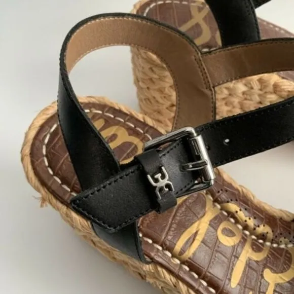 Sam Edelman Sandals Leather Platform Jute Wedge