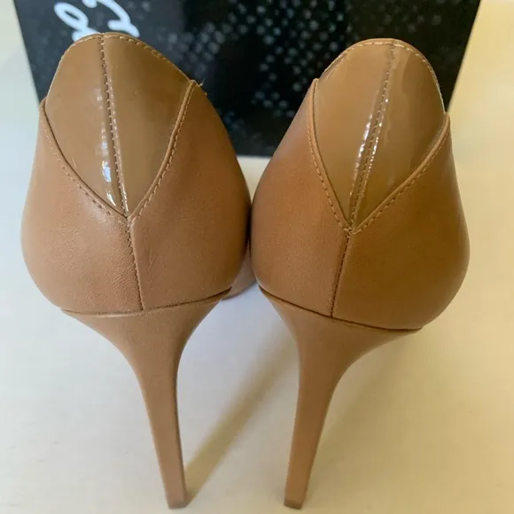 Sam Edelman Stiletto natural tan nude Color Real leather pump heeled shoes US 10