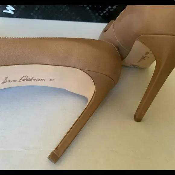 Sam Edelman Stiletto natural tan nude Color Real leather pump heeled shoes US 10