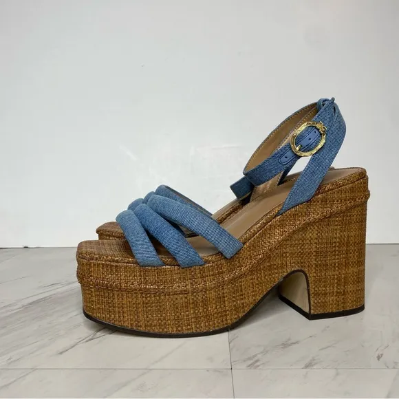 Sam Edelman Tibby Square Toe Platform Heeled Sandal 10 1/2 M